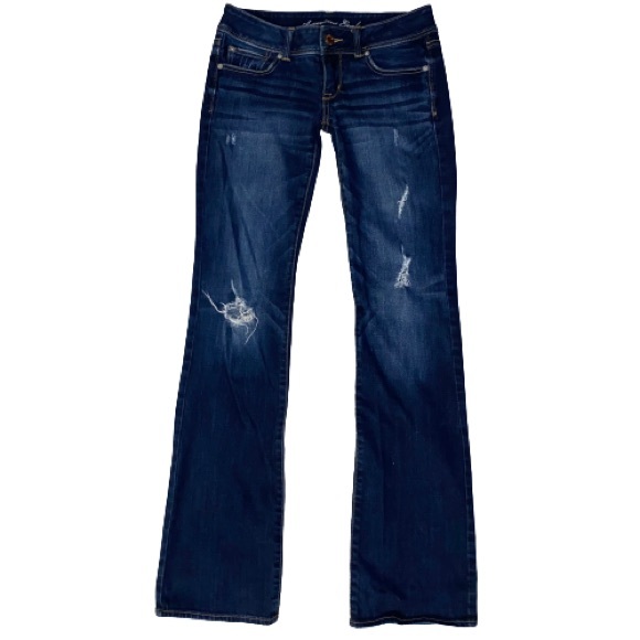 American Eagle Outfitters Denim - American Eagle Slim Boot Distressed Dark Wash Jeans 6 X-Long